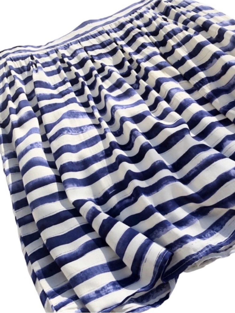 Papillon Blue and White Striped Watercolor Skirt, size Medium